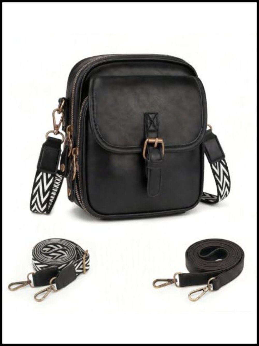 Anti Theft Crossbody Bag Vegan Leather Medium Travel Purse RFID Wallet